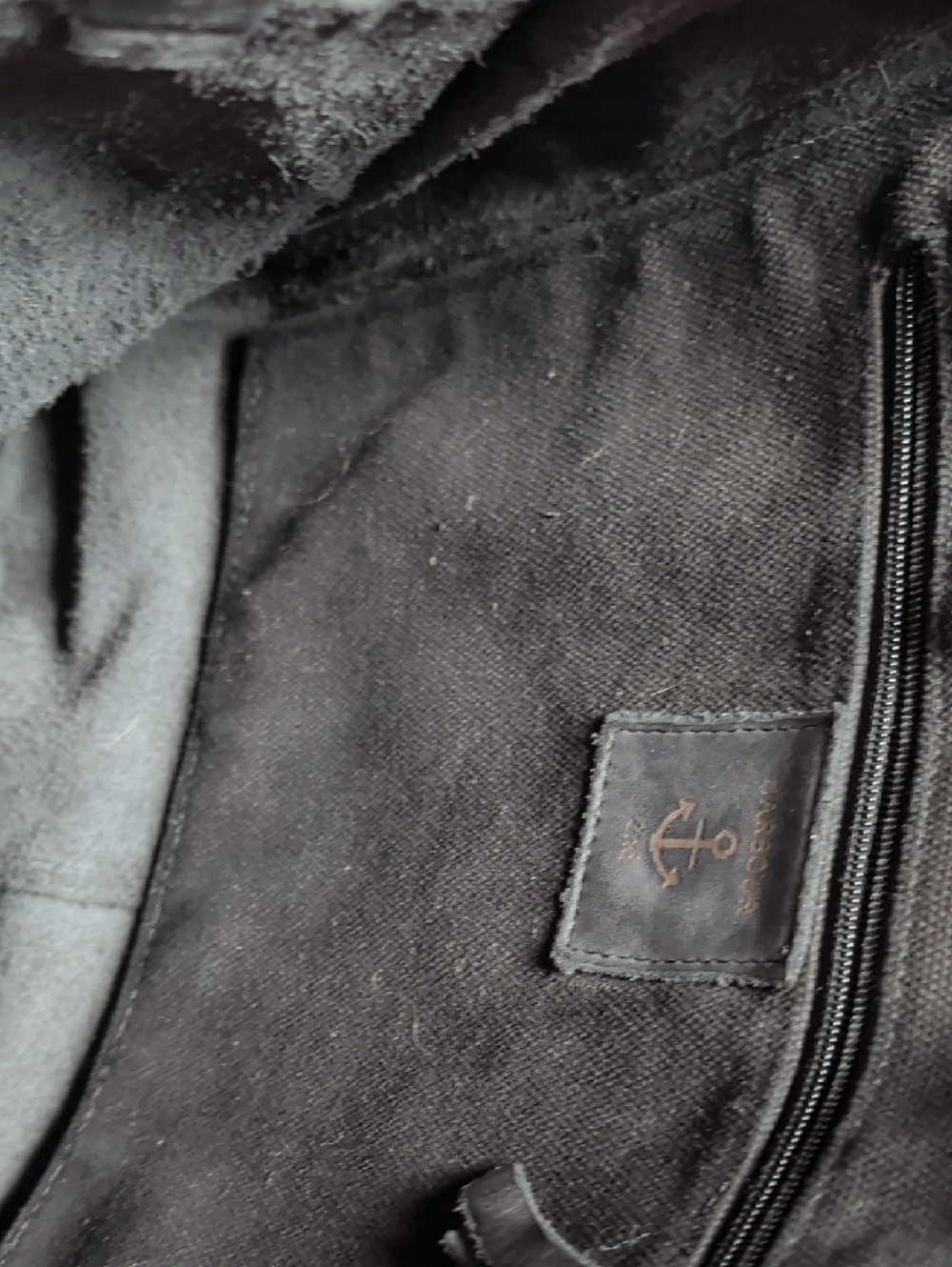 Black Studded Leather Tote with Anchor Accent - Picture 6 of 7